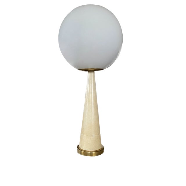 Conic Parchment and Brass Table Lamp, France, 1960s For Sale