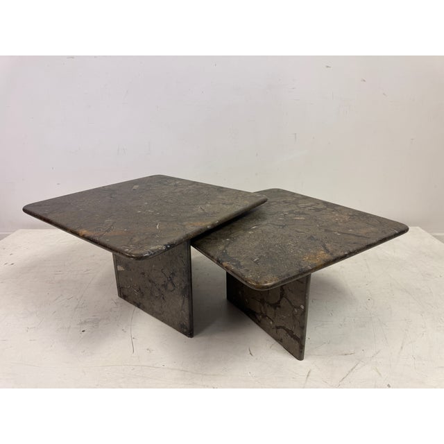 Fossil Stone Nesting Coffee Tables, 1980s, Set of 2 For Sale - Image 10 of 18
