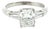 1950's Platinum Classic Tapered Baguette Engagement Ring With a 1.29 Radiant Cut, Size 4 For Sale