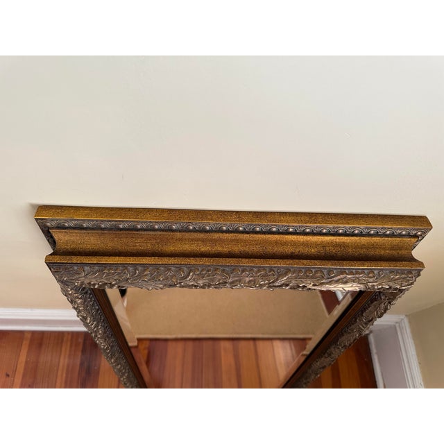 Custom Framed Vintage Wood Mirror For Sale - Image 4 of 6