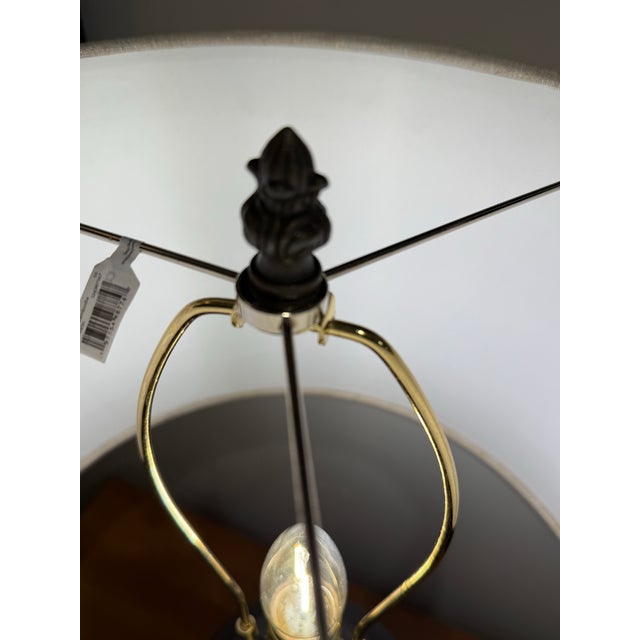 1990s 1990s Aged Brown Tall Pottery Urn Lamp With Decorative Carvings For Sale - Image 5 of 7