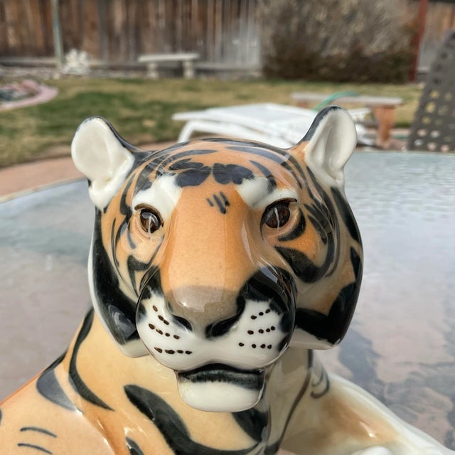 Mid 20th Century Lomonosov Porcelain Tiger For Sale In Reno/Lake Tahoe - Image 6 of 7