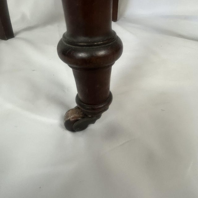 Wood Antique Victorian-Style Parlor Chair Featuring Rich Red Velvet Tufted Upholstery For Sale - Image 7 of 13
