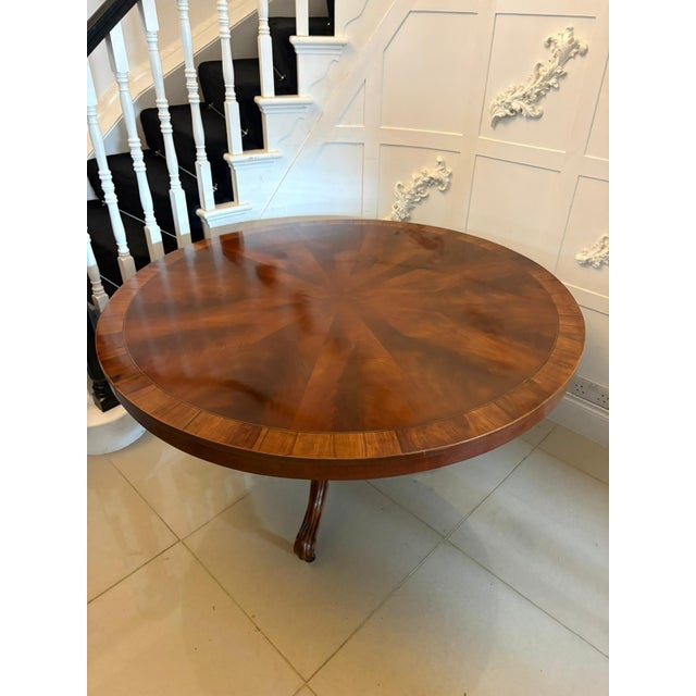 Brown Antique Victorian English Figured Mahogany Dining Table, 1860s For Sale - Image 8 of 8