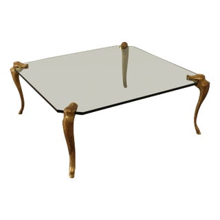Quality Gilt Bronze and Glass Coffee Table For Sale