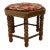 Vintage Mid-Century Walnut Footstool With Geometric Needlepoint Tapestry For Sale