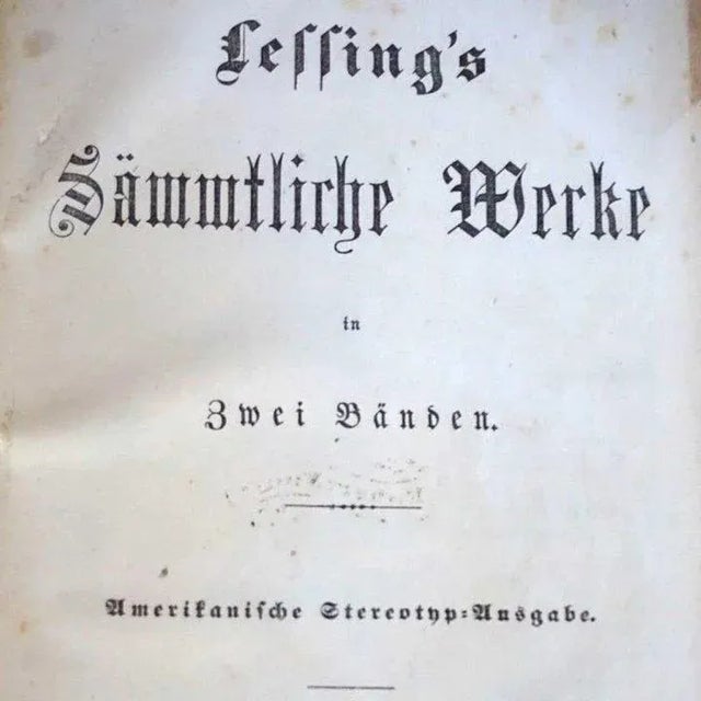 Mid 19th Century Mid 19th Century Sammtliche Werke by Gotthold Ephraim Lessing German Books - Set of 2 For Sale - Image 5 of 7