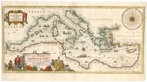 Early 18th Century Map of the Mediterranean