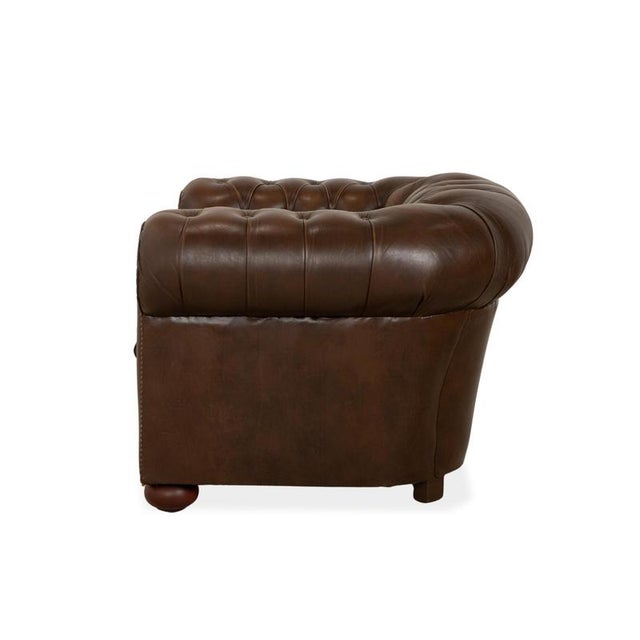 Chesterfield Chair in Brown Leather For Sale - Image 13 of 14