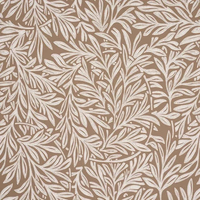 Contemporary Schumacher Willow Leaf Wallpaper In Mocha For Sale - Image 3 of 4