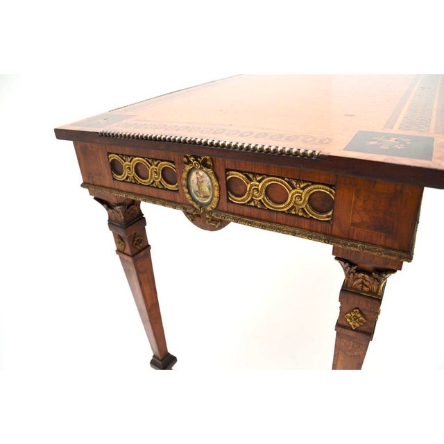 Antique French Inlaid Walnut Ormolu Mounted Desk, 1800s For Sale - Image 15 of 18