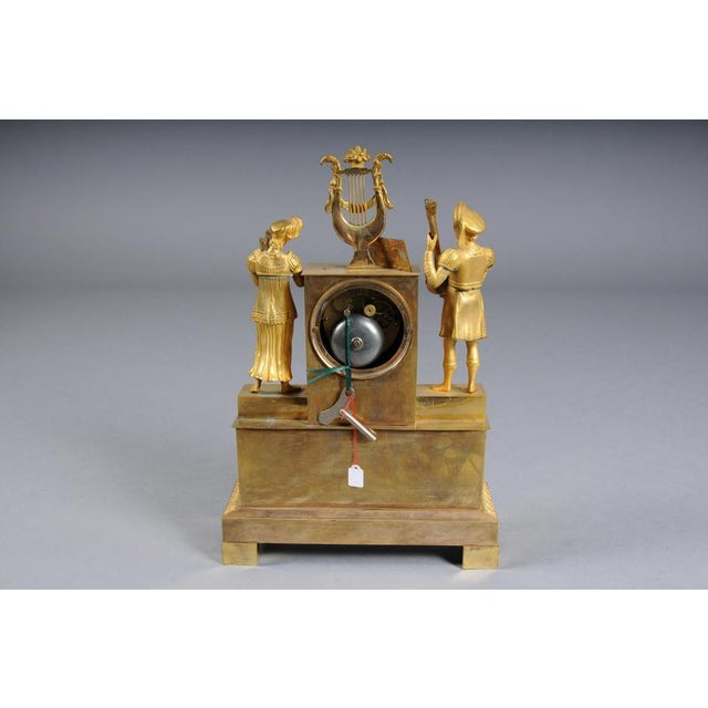 Empire Gilt Bronze Mantel Clock, Pairs, France, 1850 For Sale - Image 6 of 18