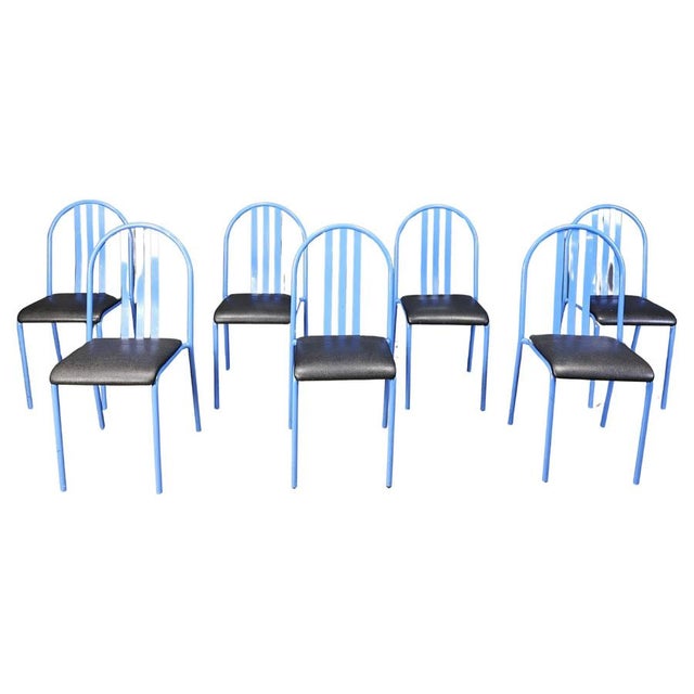 Nr 222 Chairs attributed to Robert Mallet-Stevens, 1980s, Set of 7 For Sale - Image 13 of 13