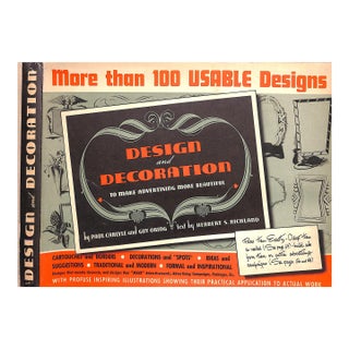 "Design and Decoration to Make Advertising More Beautiful" 1939 Carlyle, Paul and Oring, Guy For Sale