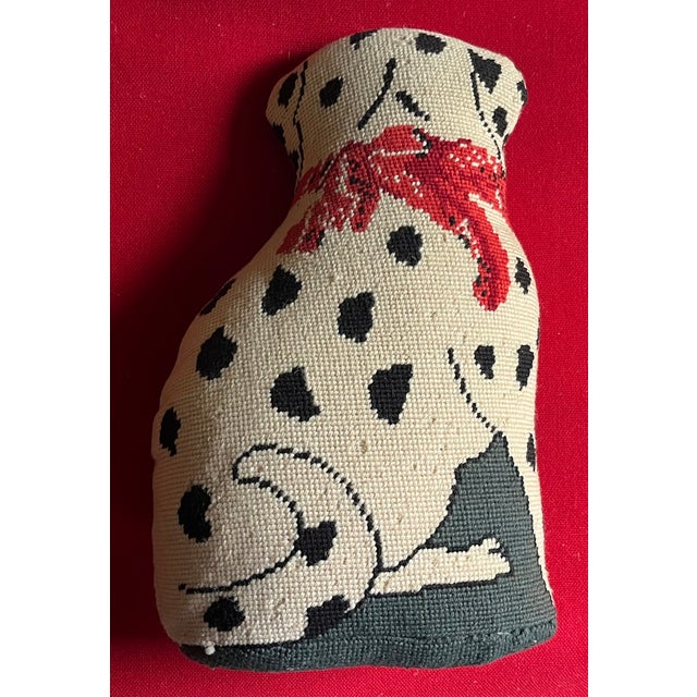 Vintage Wool Dalmatian Needlework Needlepoint Dog Pillow or Doorstop For Sale In New York - Image 6 of 16