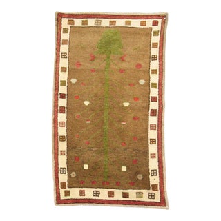Vintage Turkish Throw Rug Featuring Tree of Life Design - 2'6" x 4'4" For Sale