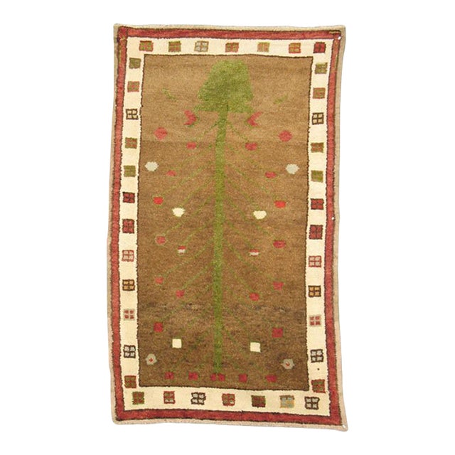 Vintage Turkish Throw Rug Featuring Tree of Life Design - 2'6" x 4'4" For Sale