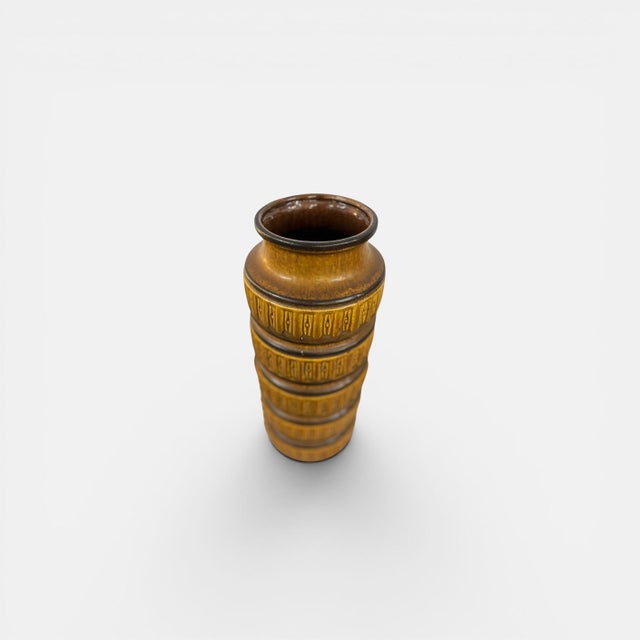 Large ceramic floor vase produced by scheurich in west germany. the vase is executed in ceramic with characteristic...