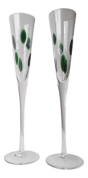 Vintage Champagne Flutes, 1980, Set of 2