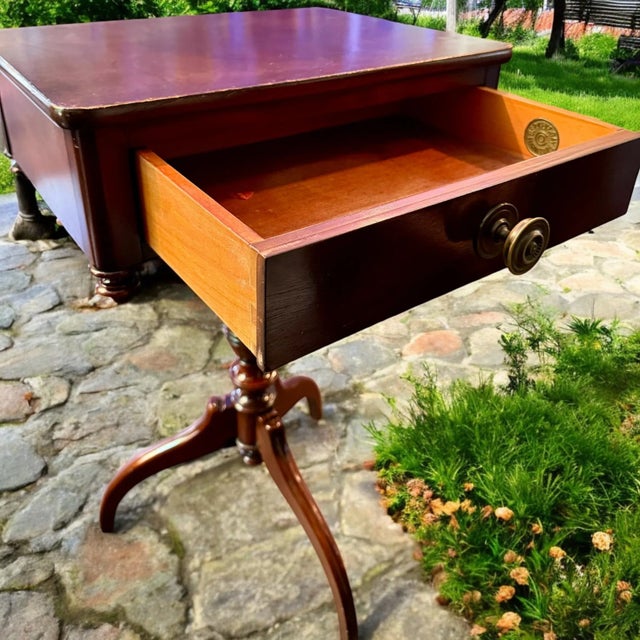 Antique Berkey & Gay Mohogany Pedestal Table c.1900-Side-Victorian-Colonial For Sale - Image 10 of 15