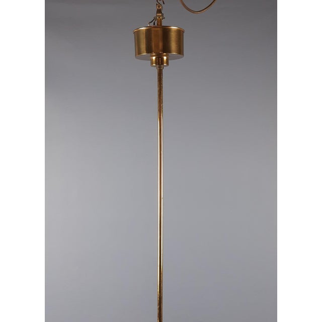 Gold Modernist Chandelier in Brass Smoked Glass by Gino Paroldo for Fontana Arte, 1960 For Sale - Image 8 of 14