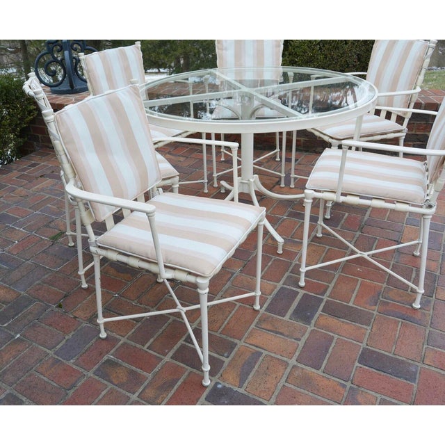 Vintage Brown Jordan Outdoor Cast Metal Patio Table and Chairs Chairish