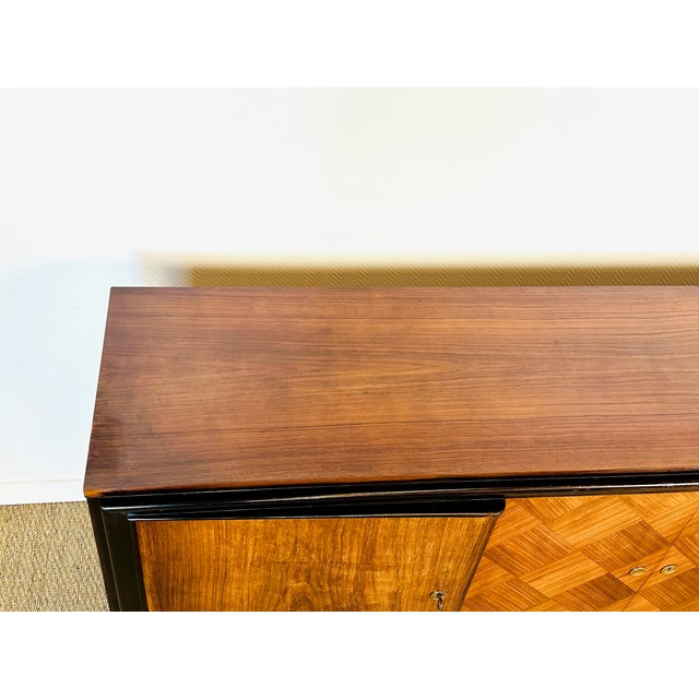 1950s French Art Deco Walnut Sideboard, 1950s For Sale - Image 5 of 15