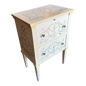 1990s Italian Hand Painted Chest of Drawers with Hidden Tray on the Top
