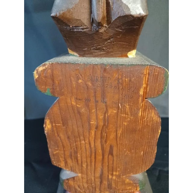 1950s Vintage Wooden Carvedhandpainted Totem For Sale In West Palm - Image 6 of 7