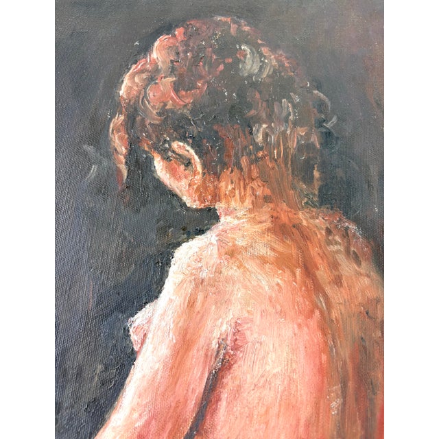 Mid 20th Century Female Nude Oil on Canvas Painting For Sale - Image 9 of 11