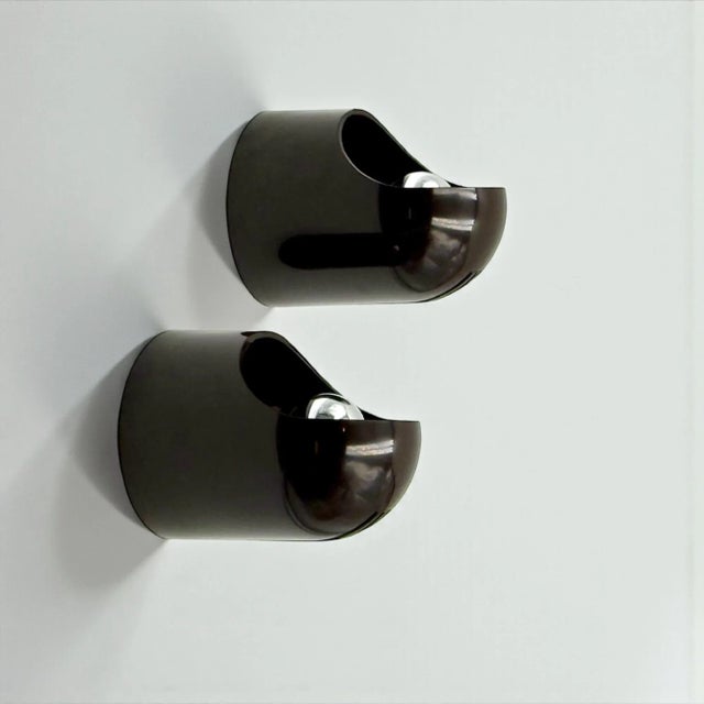Brown Gedy Wall Lamps by Makio Hasuike, 1970s, Set of 2 For Sale - Image 6 of 14