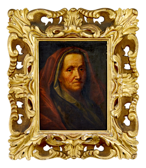 After Balthasar Denner, Lady, 1730, Oil on Board, Framed