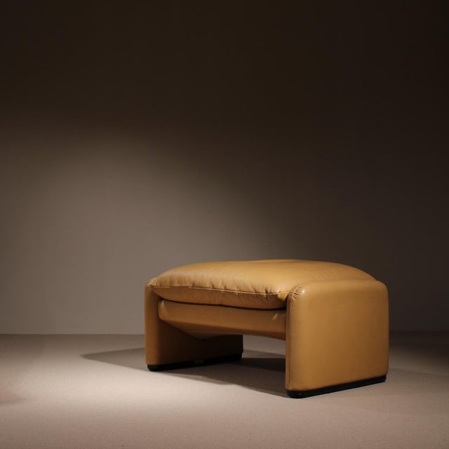 1970s Leather Maralunga Ottoman by Vico Magistretti for Cassina, Italy, 1973 For Sale - Image 5 of 14