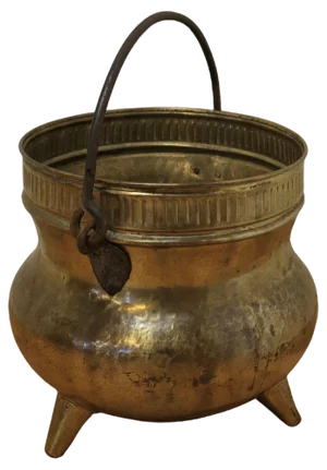 19th Century Brass Coal Bucket on Feet, 1880s