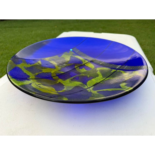 Signed Richard Ritter 14” Studio Art Glass Charger Plate, 2005 For Sale - Image 4 of 13