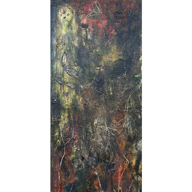 Abstract Large Encaustic Abstract Expressionist Painting, Rana Rochat "Honeysuckle" For Sale - Image 3 of 6