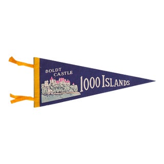 Vintage Boldt Castle 1000 Islands Felt Flag Pennant For Sale