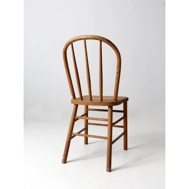 Brown Antique Farmhouse Windsor Chair For Sale - Image 8 of 11