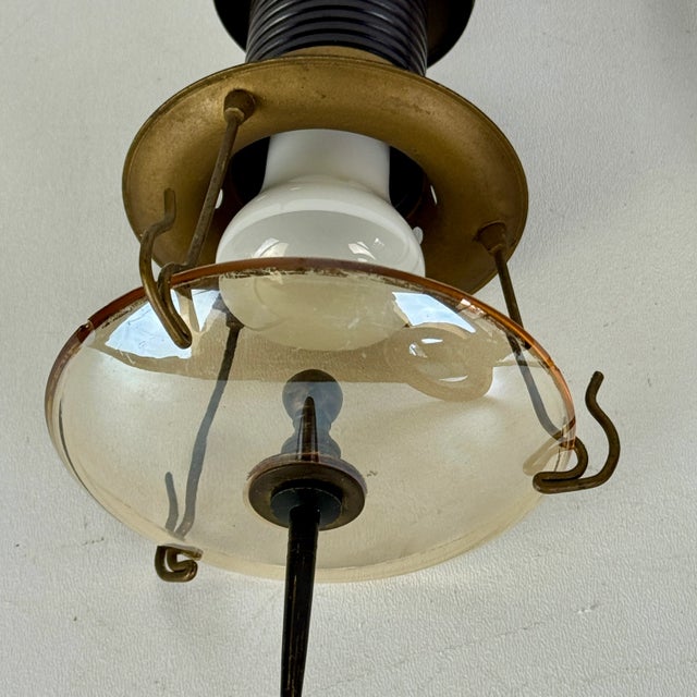 Early 20th Century Industrial Table Lamp in Magical Railway Lantern Design For Sale - Image 9 of 11