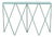 Giraffe Console Table with Natural Linoleum Top in Turquoise by &New For Sale