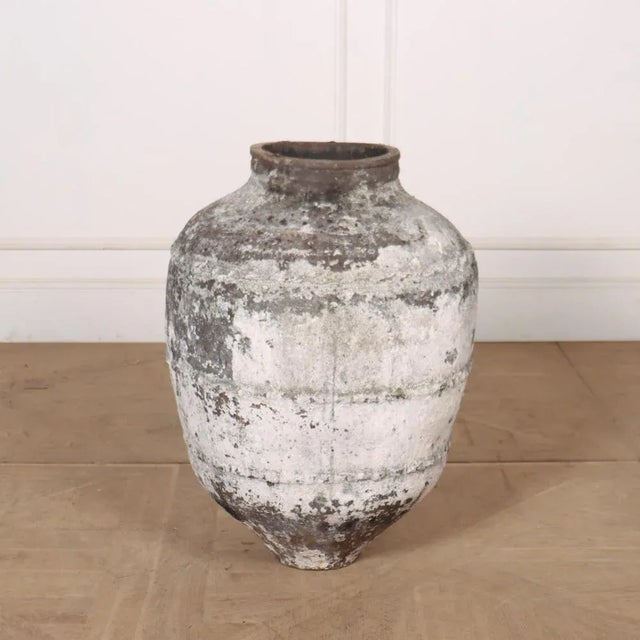 Large Painted Terracotta Olive Jar, 1890s For Sale - Image 5 of 5