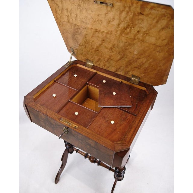 Antique Hand-Polished Mahogany Side Table with Storage and Turned Legs, 1890s For Sale - Image 11 of 13