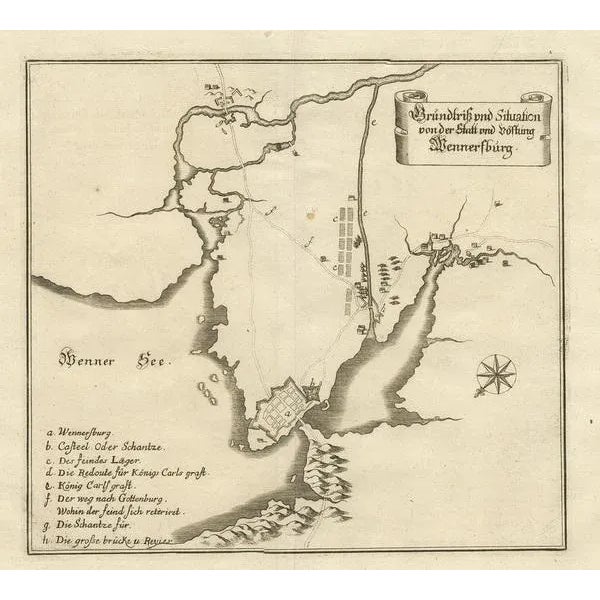Map of Vänersborg by Merian, 1680 For Sale - Image 4 of 10