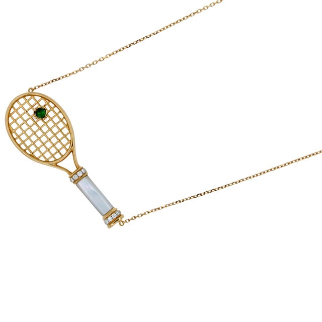 Approximate Ace Racket Length: 1.77” inches / 4.5 centimeters Designed & Handmade in Washington, D.C. USA 18K Yellow Gold...