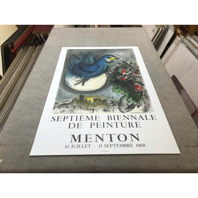 The Bluebird (L'Oiseau Bleu) by Marc Chagall, Unsigned 1968 Lithograph.30 x 20 inches