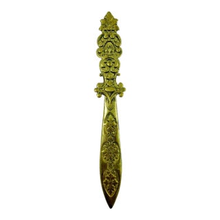 1930s Art Deco Belgian Arlequin Bronze Letter Opener For Sale