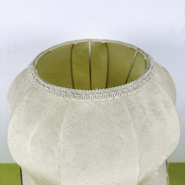 Vintage Table Lamp with Ceramic Base and Fabric Lampshade For Sale - Image 4 of 7