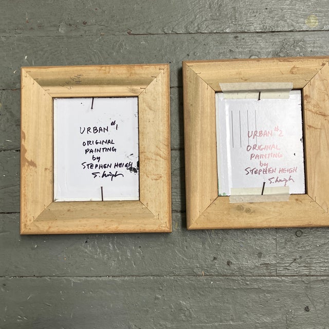 2020s Contemporary 2 Original Stephen Heigh Abstract Small Paintings “Urban1&2” Framed-a Pair For Sale - Image 5 of 5
