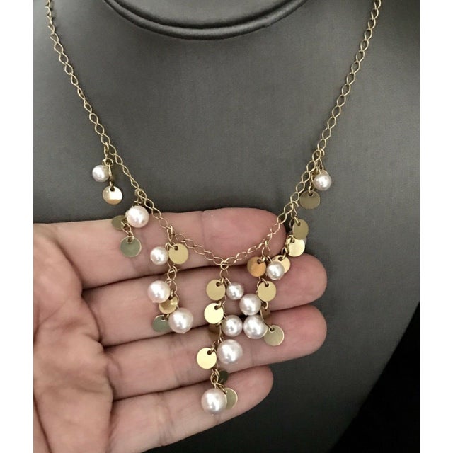 White Akoya Pearl Necklace 14k Gold Hi Fashion Italy Certified For Sale - Image 8 of 9