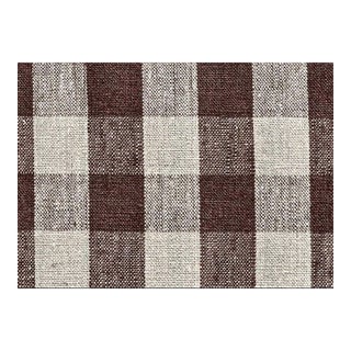 Plum Textiles Wales Check Chocolate Linen For Sale
